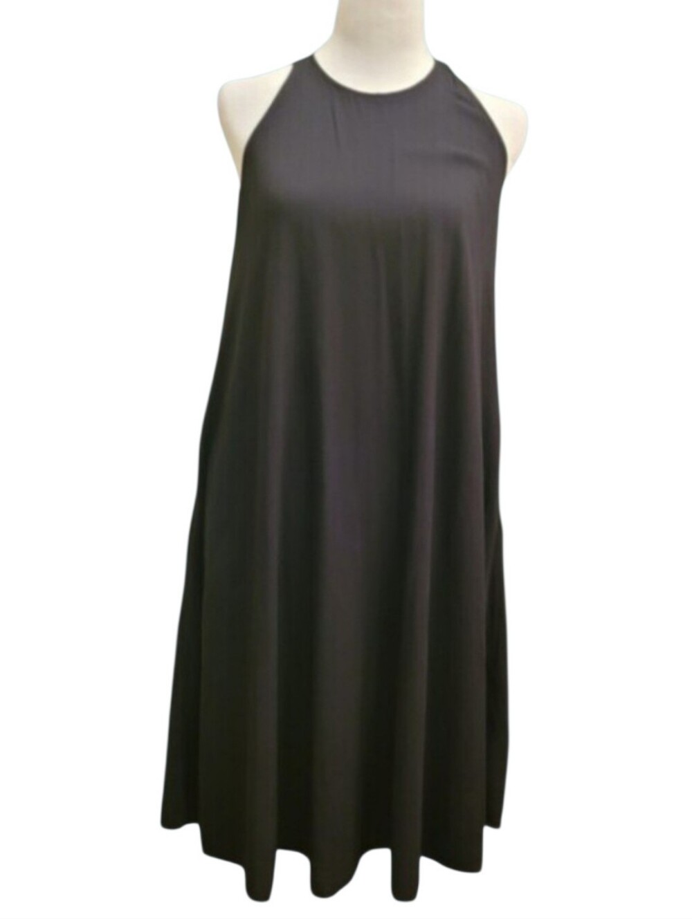 American Apparel Black Halter A-Line Midi Dress